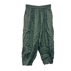 Women's Cropped Utility Pants in Olive Green